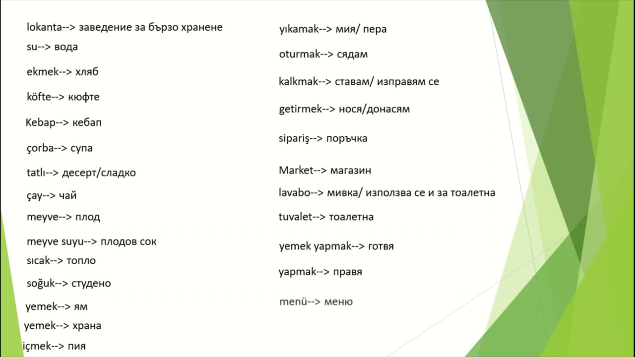 Най-често използваните думи от турски език - En çok kullanılan türkçe kelimeler