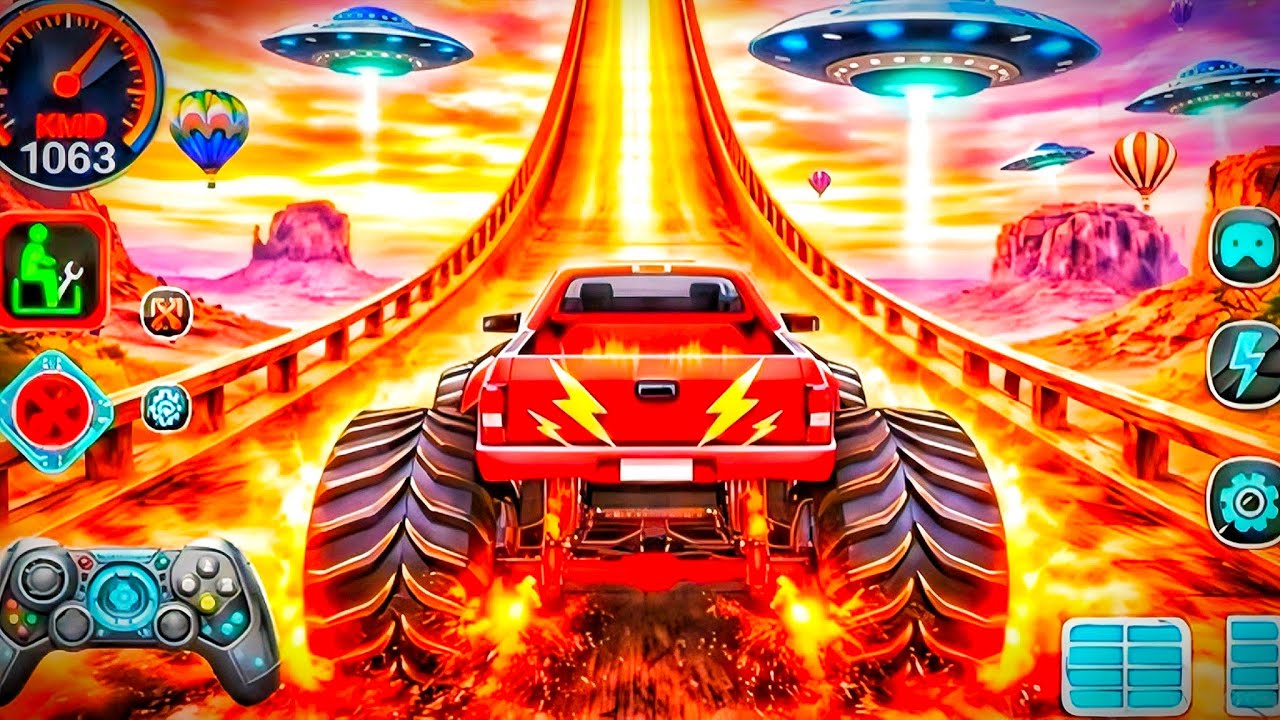 🚨Monster Truck Mega Ramp Extreme Racing Mega Ramp Extreme stunts 💥 Insane Crash Stunts