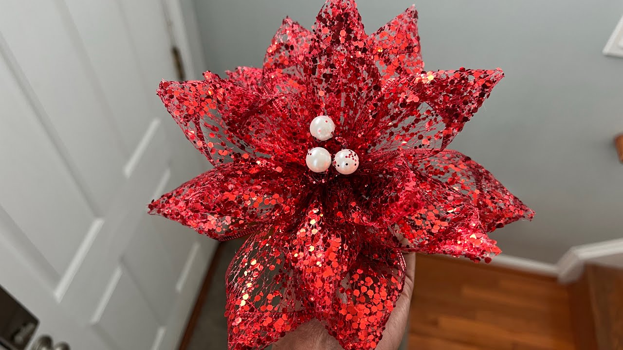 Flor Navideña con listón