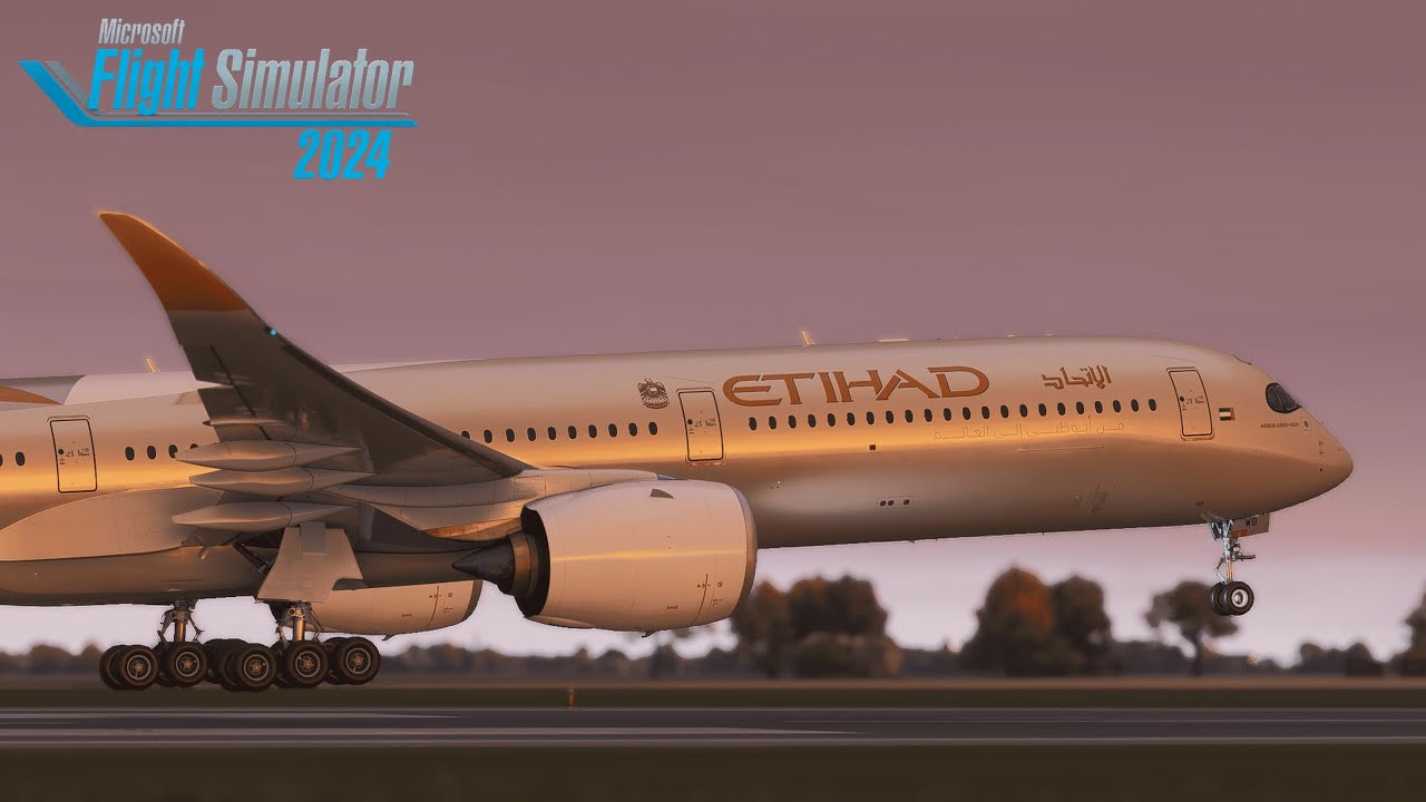 FS2024 | A350-1000 Amsterdam Sunset Arrival