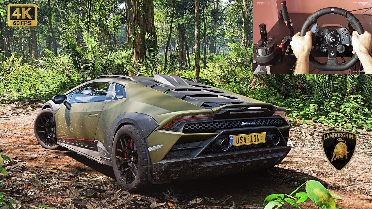 Lamborghini Huracan Steratto OFFROAD | Forza Horizon 5 Steering Wheel Gameplay