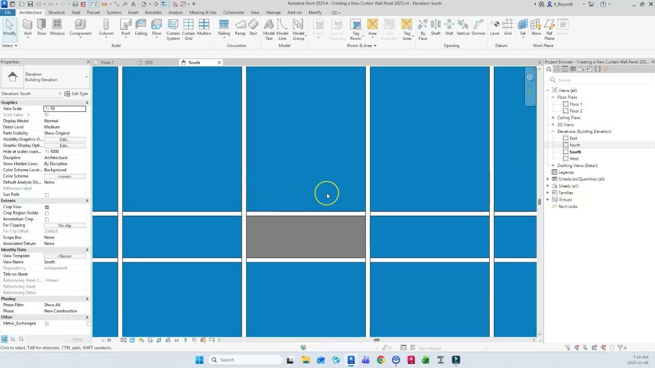 Creating a New Curtain Wall Panel 2025
