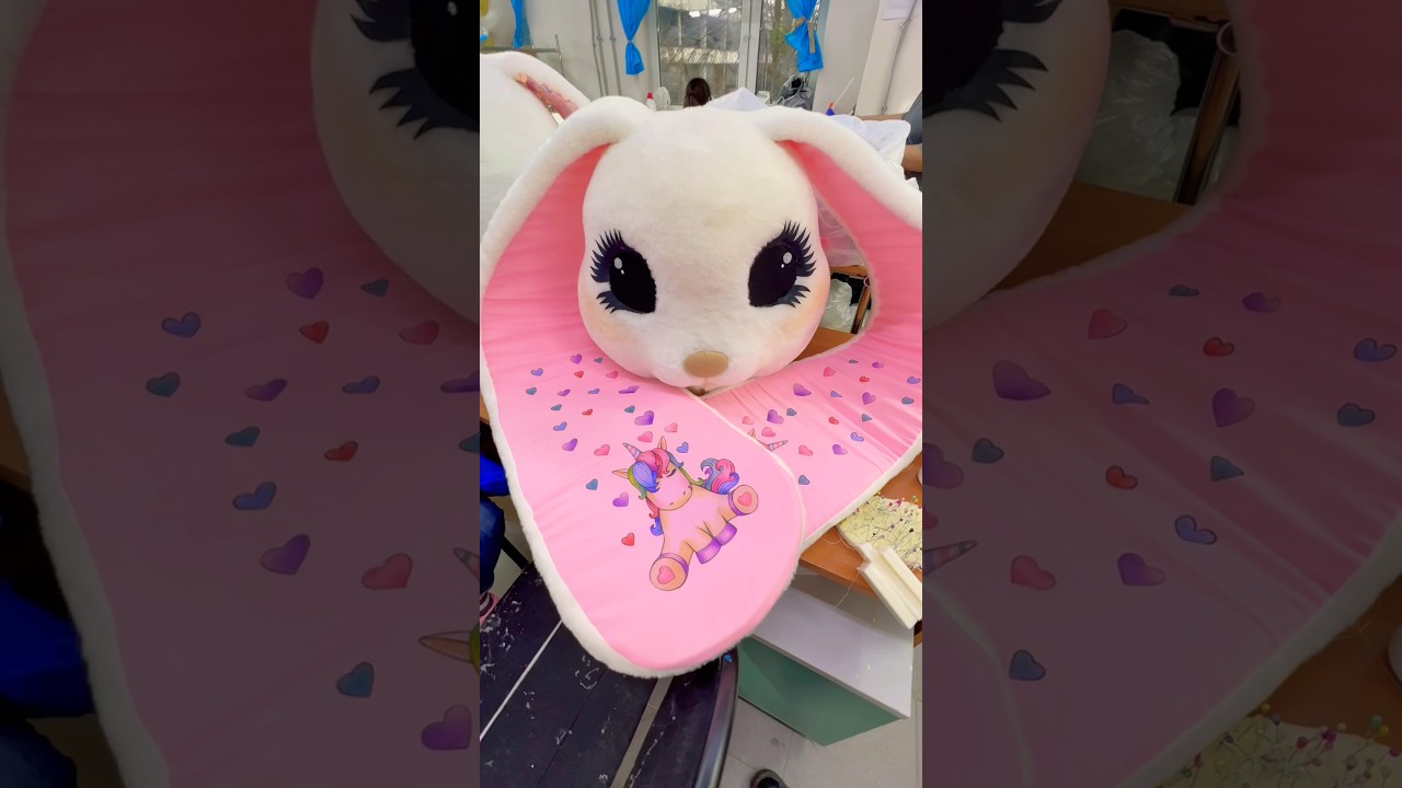 Mascot bunny Lolly in production #mascot #mascotcostume #promomascots #carnivalcostumes