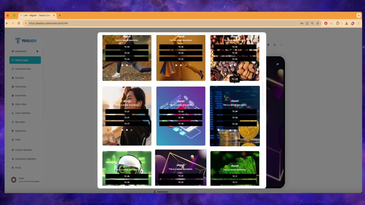 Toolszu Creator &ndash; New FREE Biolink Themes | Create Stunning Bio Pages in Minutes