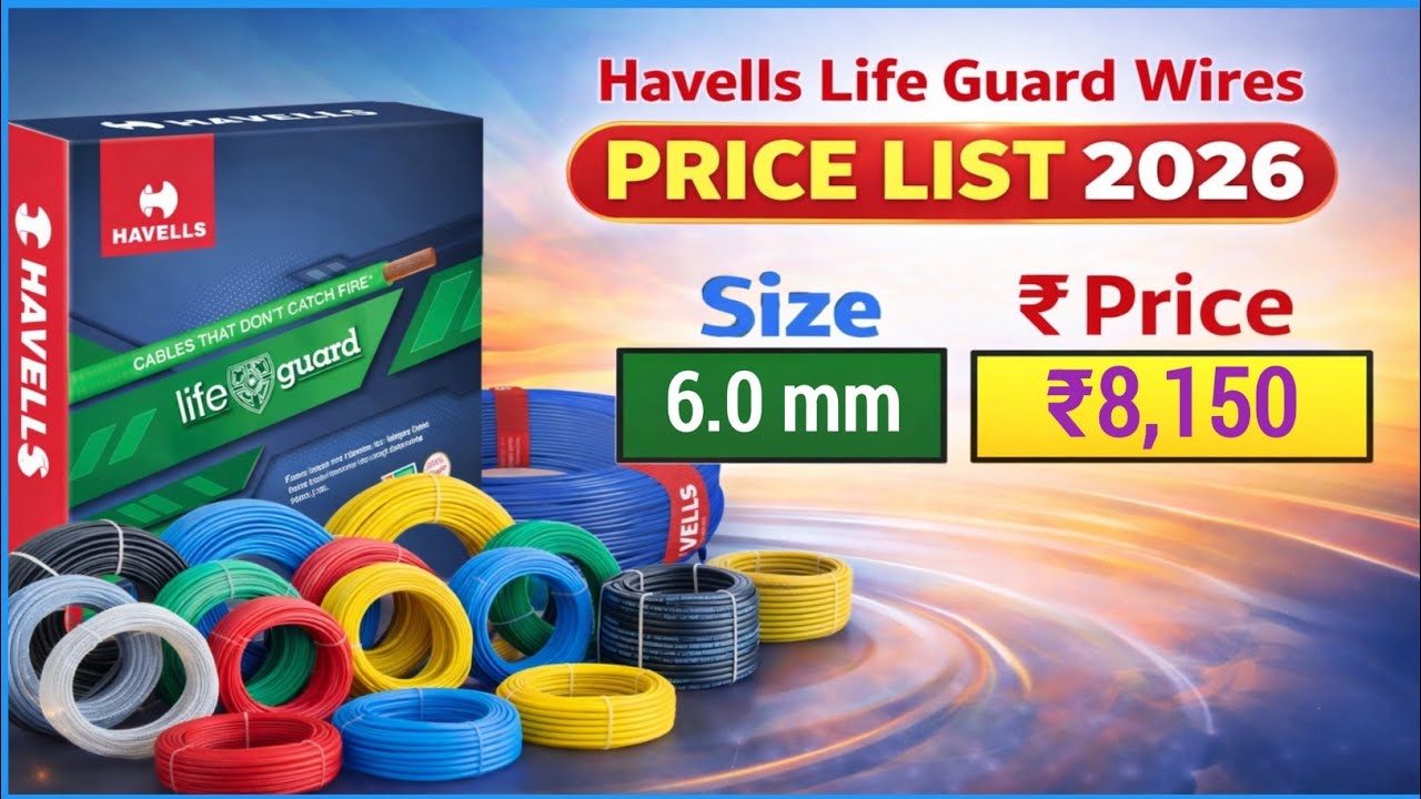 Havells Life Guard Wire Price List 2026 ✅ | 0.75mm to 6mm Wire New Rate | Havells Wire Price
