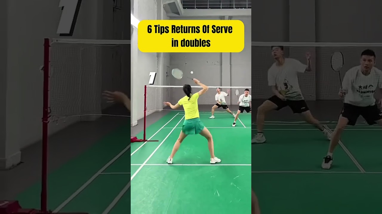 6 Tips Returns Of Serve in doubles #badminton #badmintonlovers #badmintontraining