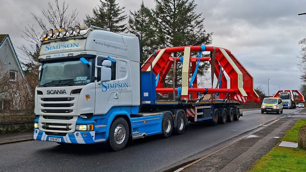 Simpson Contractors Moving Abnormal Loads From JGC Engineering Thurso to Scrabster Harbour 03/02/26 