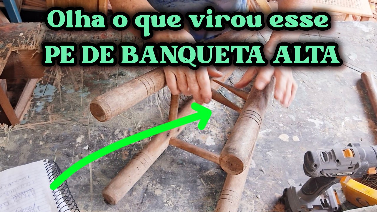 OLHA O QUE FIZ COM ESSE PE DE BANCO ACHADO