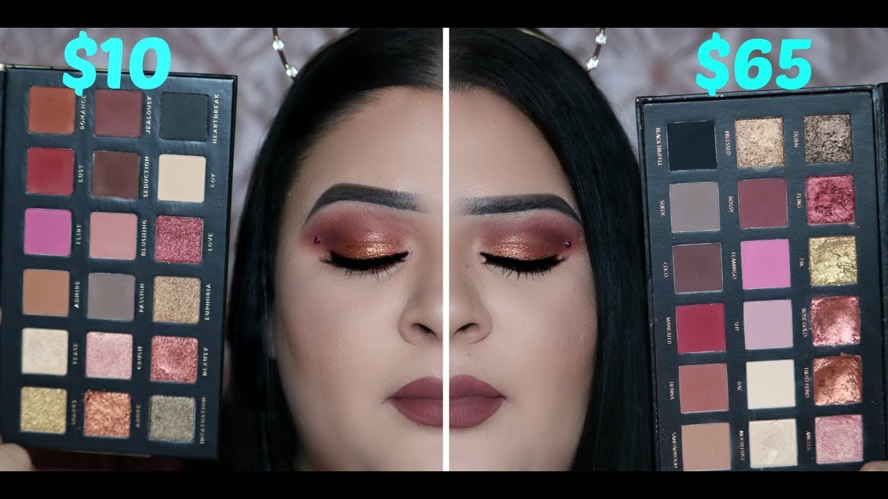WORLDS BEST HUDA BEAUTY ROSE GOLD PALETTE DUPE??? ft HUSH | COMPARISON/TUTORIAL/SWATCHES