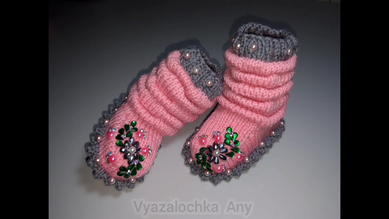 Мастер класс по вязанию ботиночки для новорождённого/Master class on knitting shoes for a newborn.
