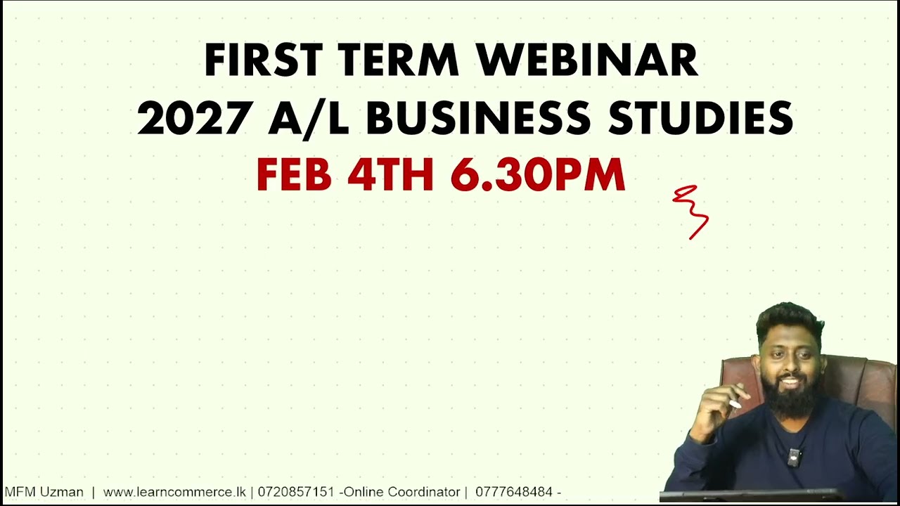 2027 A/L BUSINESS STUDIES CH-01 02 03 BRUSH UP
