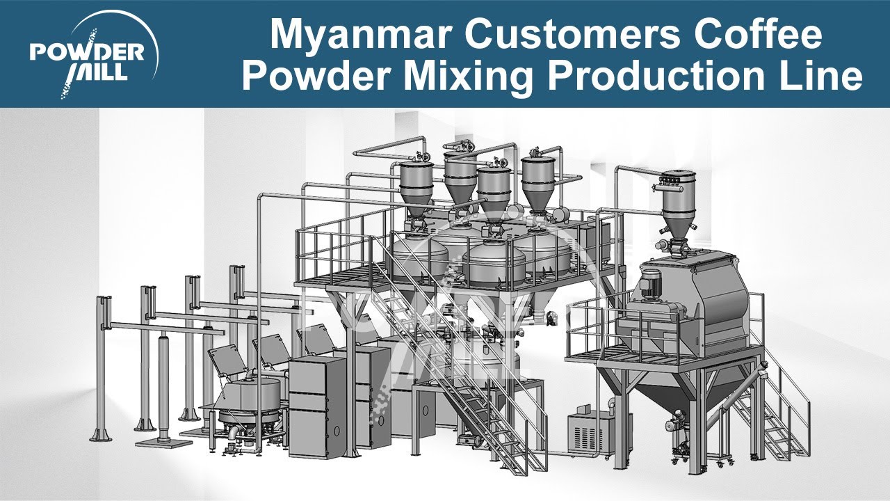 Myanmar Customers Coffee Powder Mixing Production Line Factory, Coffee Powder Mixer - Mill Powder
