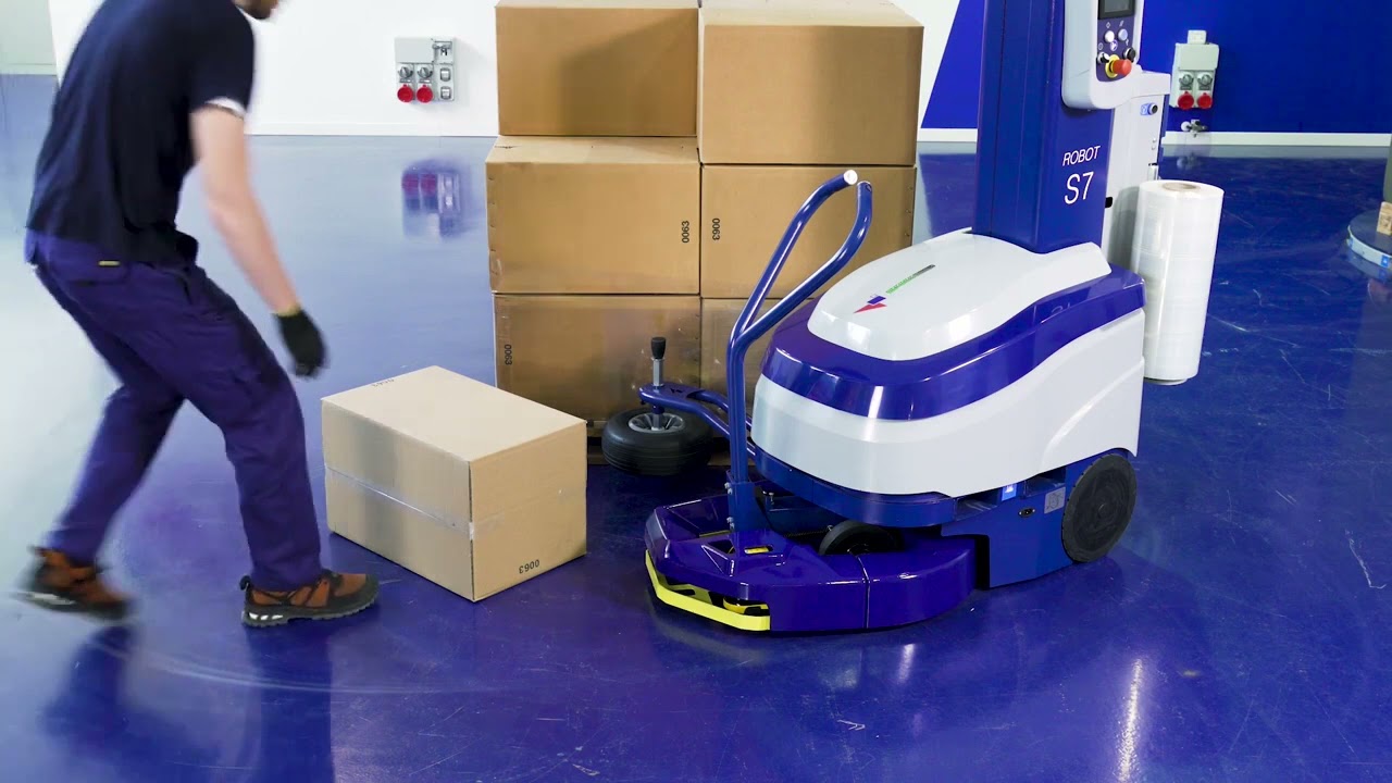 Robot S7 de Robopac con sistema de parada y encendido