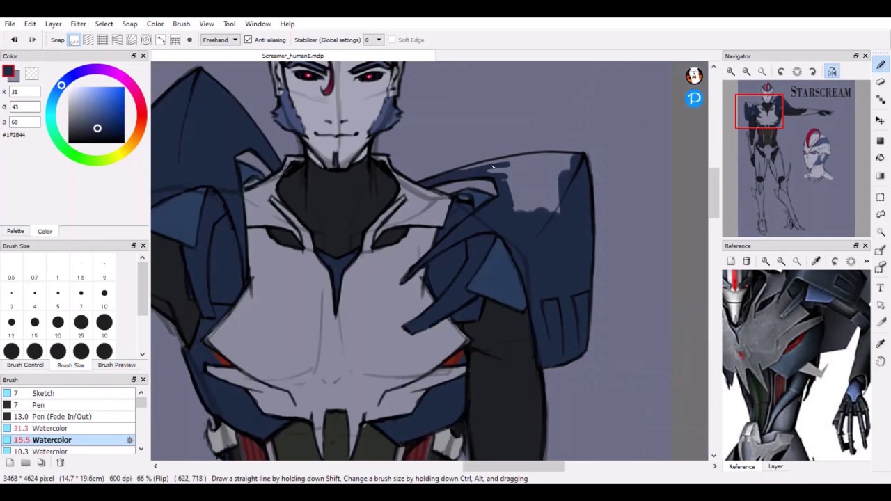 Starscream's holoform - Speedpaint /Based on Transformers Prime/