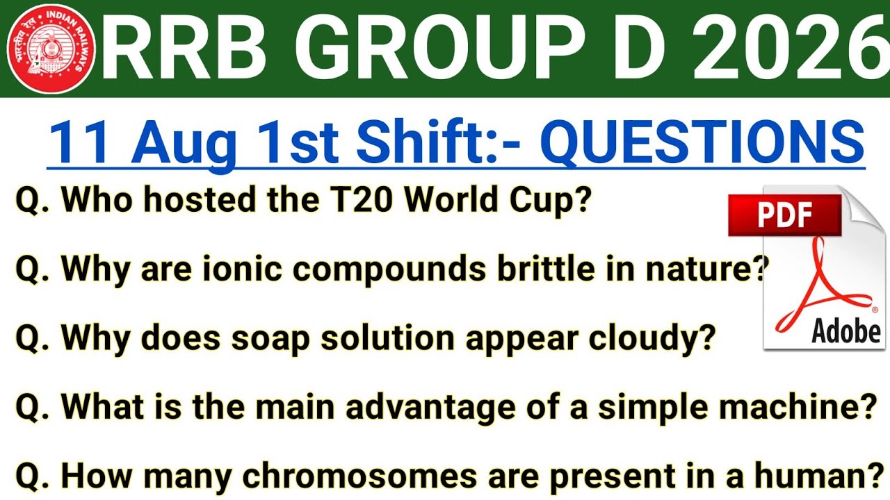 RRB Group D 11 August 1st Shift Analysis | Group D Questions Today