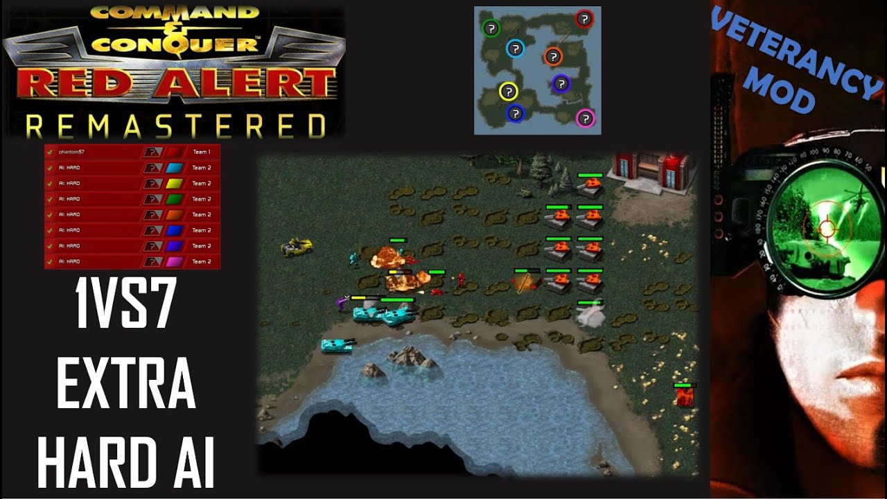/Command & Conquer Red Alert Remastered/ (Skirmish) 1VS7 EXTRA HARD AI I indirect Fire I