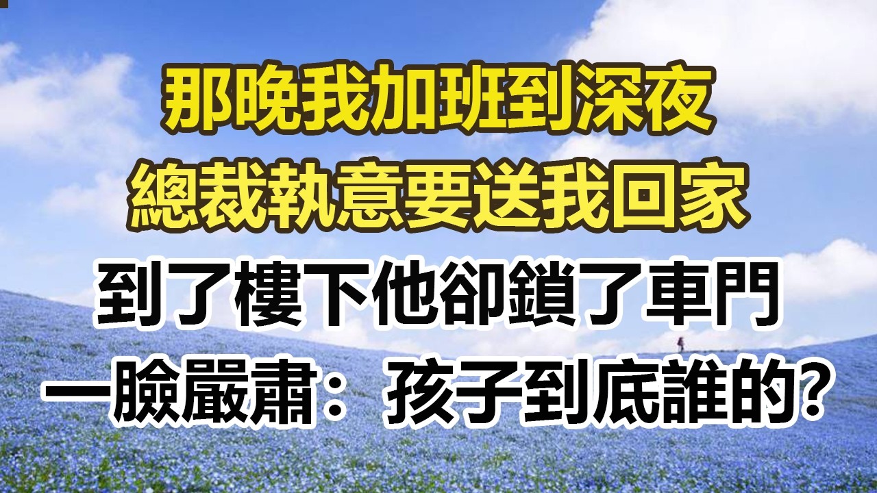那晚我加班到深夜，總裁執意要送我回家，到了樓下他卻鎖了車門，一臉嚴肅：孩子到底誰的？#幸福敲門 #為人處世 #生活經驗 #情感故事