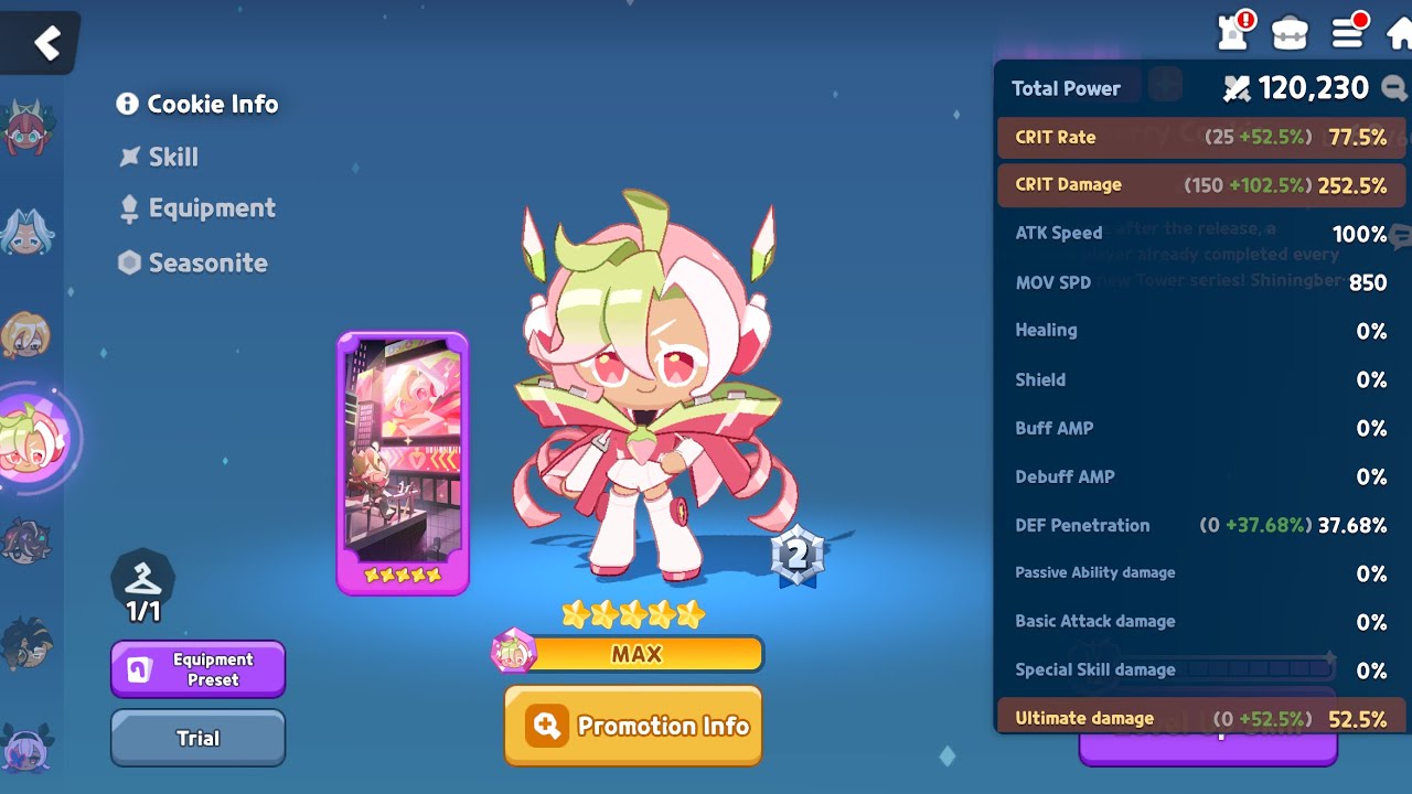 Cookierun: TOA Shiningberry Cookie MAX equipments and “ Hidden Artifact” substats