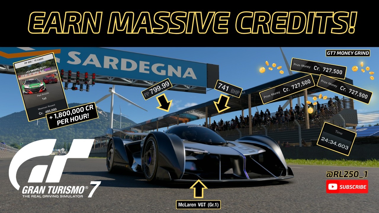 McLaren VGT (Gr.1) GT7 Sardegna WTC 800 Setup Guide For MASSIVE Credits