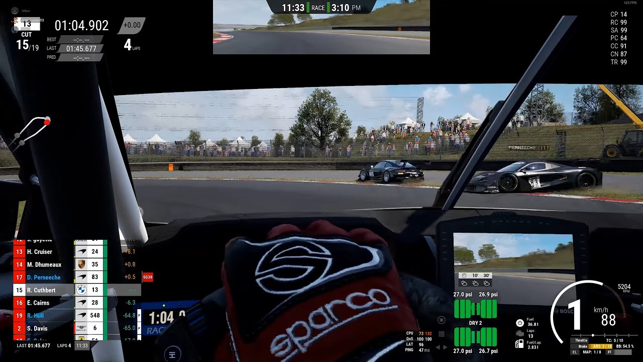 Crew Chief commentates on a reckless backmarker - Assetto Corsa Competizione