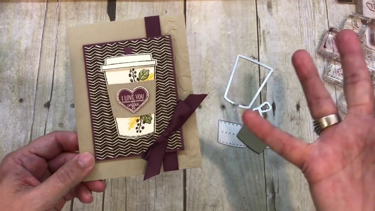 How to make a Fall Coffee Card using Stampin Up's Merry Cafe Stamp Set