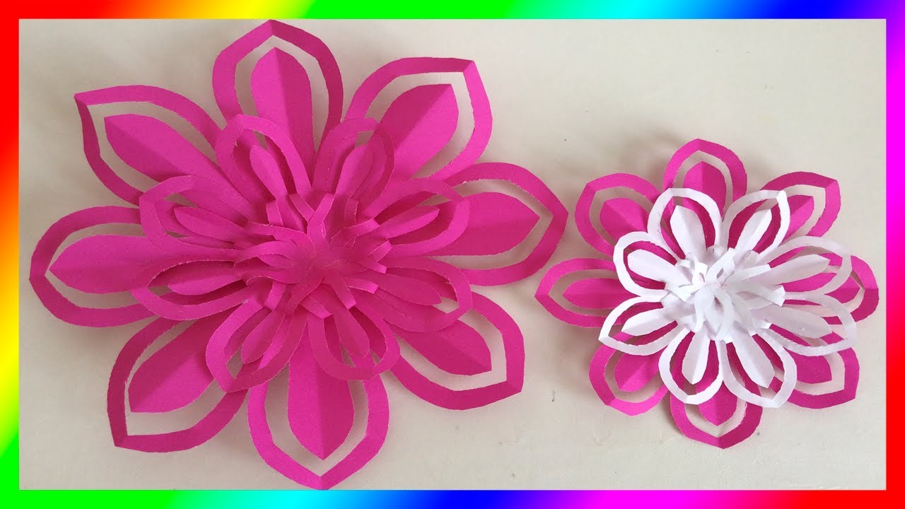 Flores🌼 Flores de papel💜paper flowers🌼  manualidades de papel💜Paper crafts