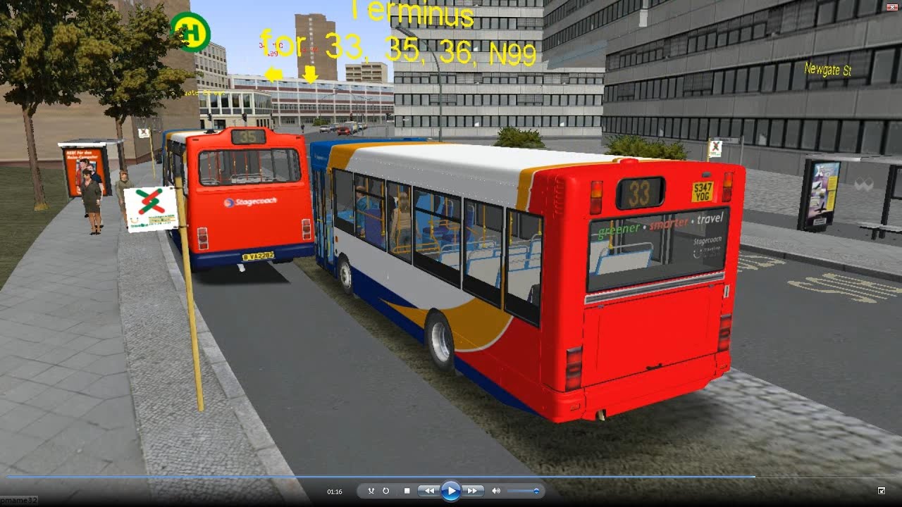 Omsi 2 tour (610) Newcastle bus 33 Gosforth - Jesmond - City Centre @ Dennis Dart 8.5m