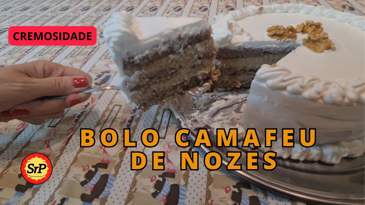 BOLO CAMAFEU DE NOZES - Baseado nos bolos da Sodie. Bolos de vitrine.