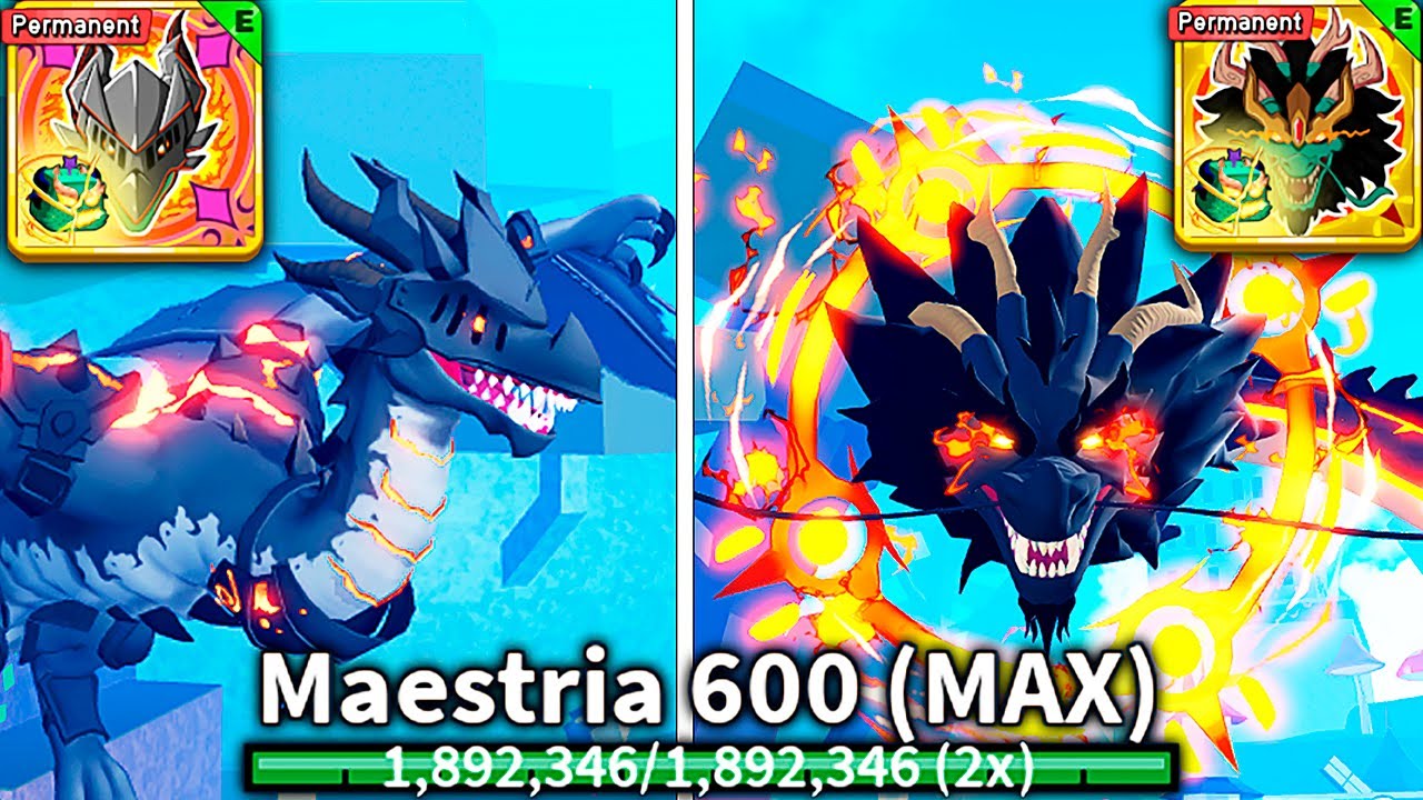 UPEI 600 DE MAESTRIA AS DRAGONS DA ATUALIZAÇÃO NO BLOX FRUITS (QUAL É A MELHOR?)