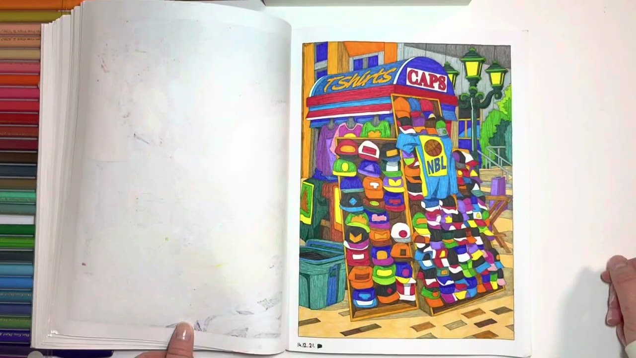 Законченная раскраска City sights color by number/Finished coloring book City Sights