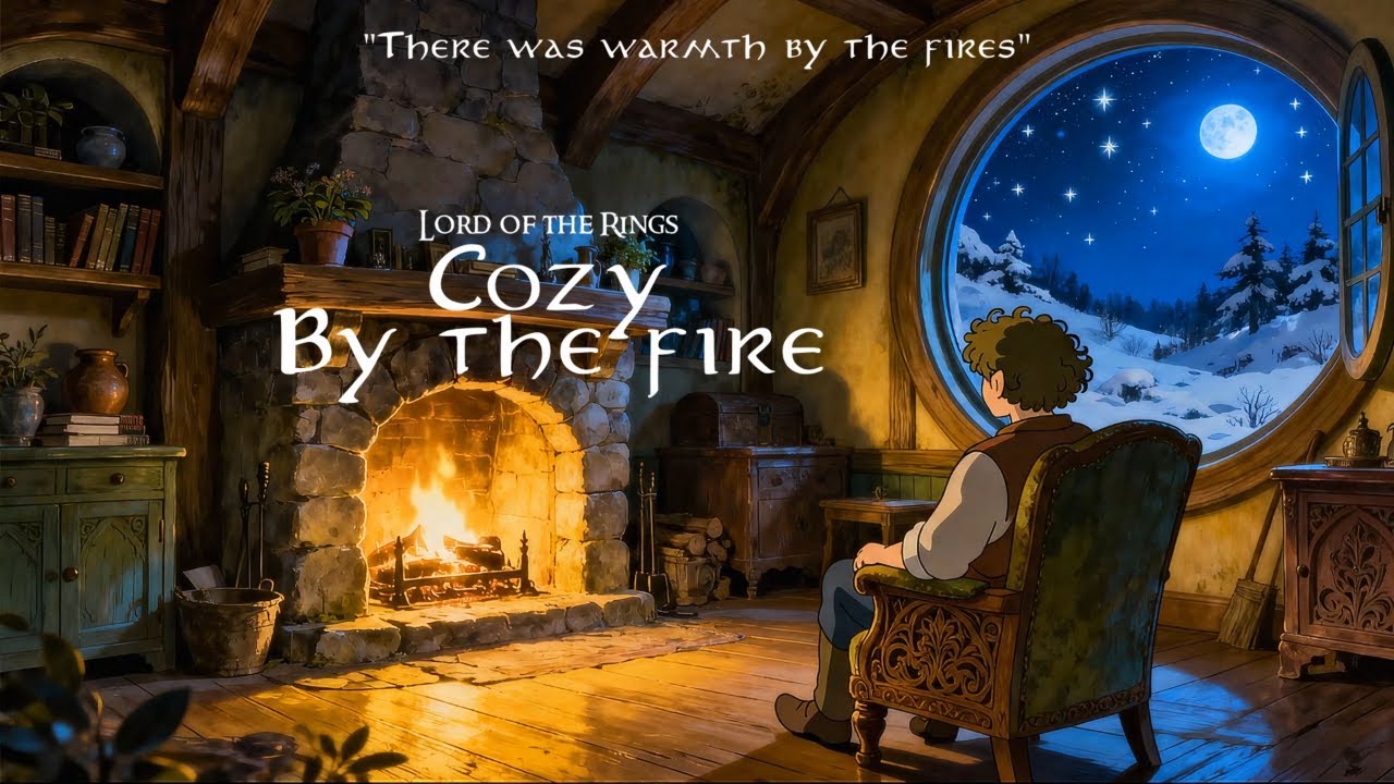 LOTR Ambience for Studying & Focus | Calm Fantasy Music, Fireplace Sounds (2 Hours)