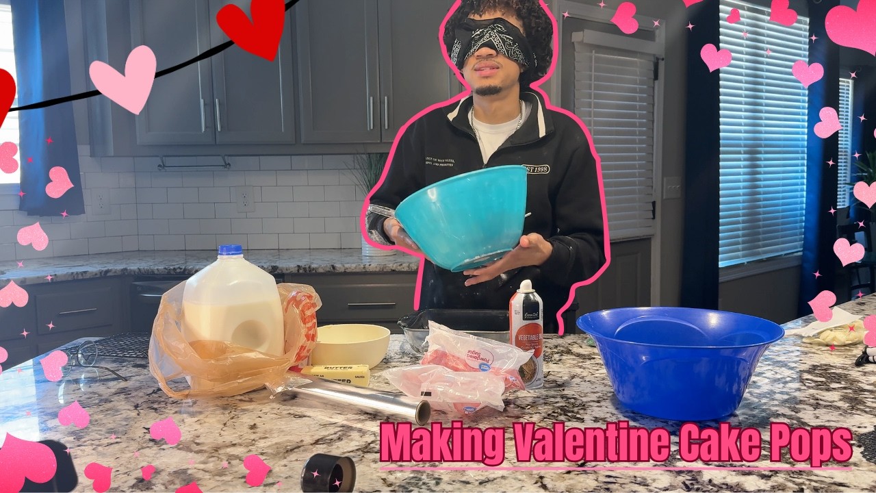 Baking Valentine Cake Pops Blindfolded | *GONE WRONG!!!