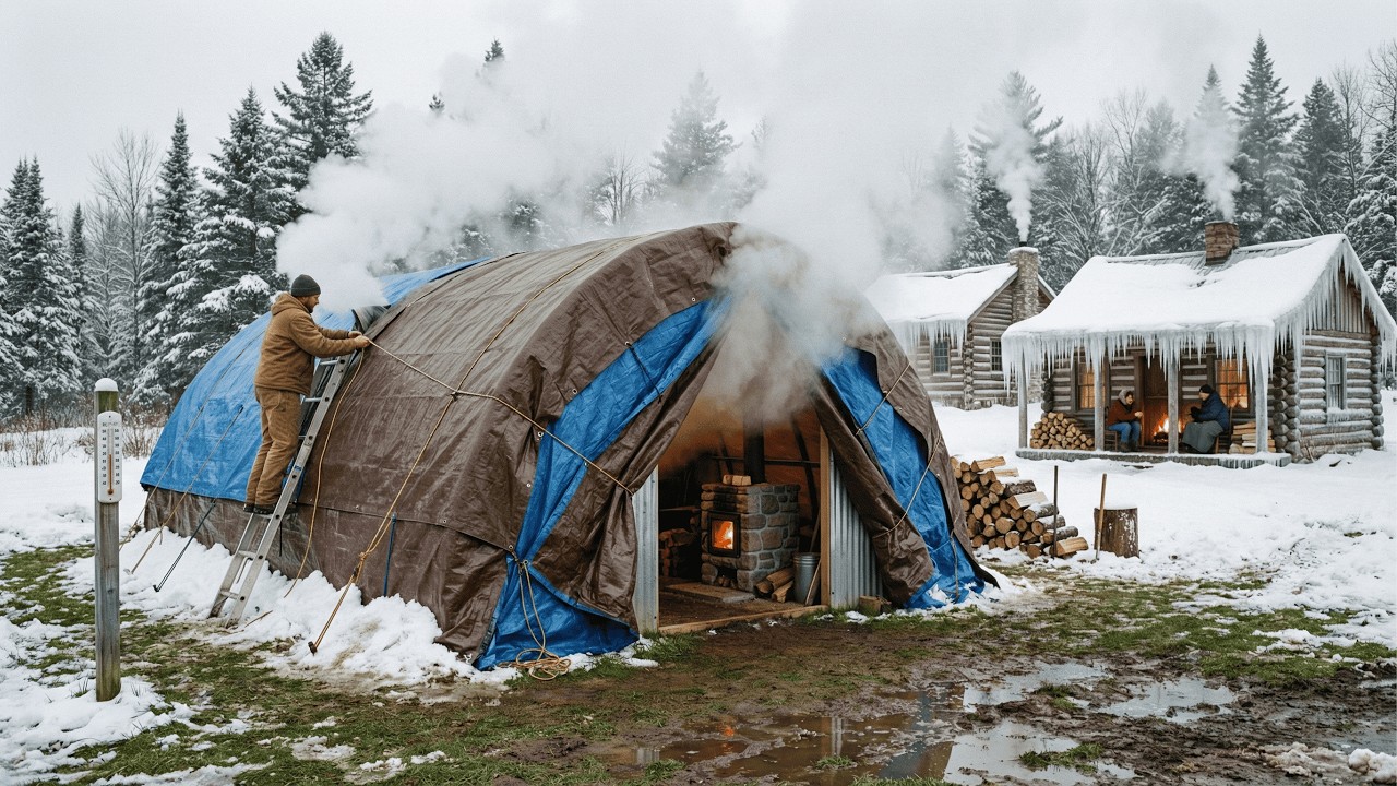 Everyone Called His Tarp-Wrapped Quonset Shelter Insane—Until It Held 58° More Heat Than Any Cabin