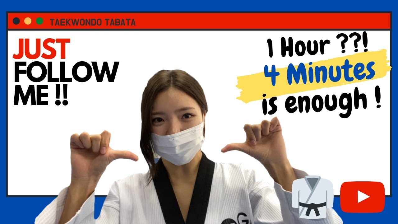 4 minutes Taekwondo Tabata workout (Challenge ver) | 4분 전신 태권도 타바타 | 홈트