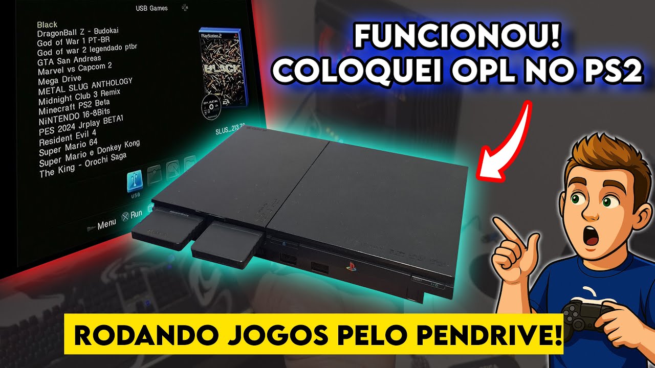 👉 COLOQUEI OPL NO PS2 e RODEI JOGOS DIRETO DO PENDRIVE! (Sem Chip e Sem DVD)