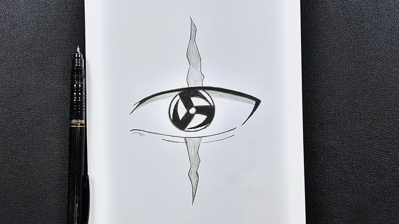 رسم سهل | تعلم رسم عين كاكاشي خطوة بخطوة