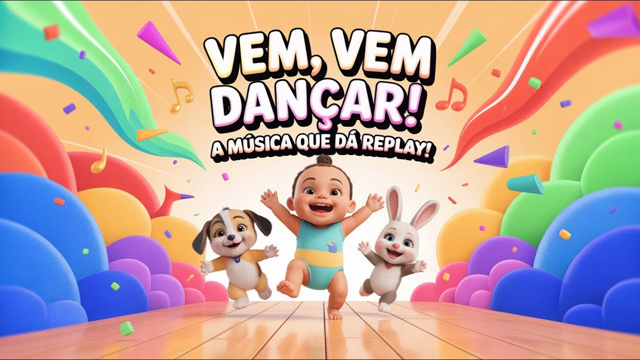 Vem, Vem Dançar! 🎶💥 A Música Que Dá Replay | Música Infantil Animada 3D