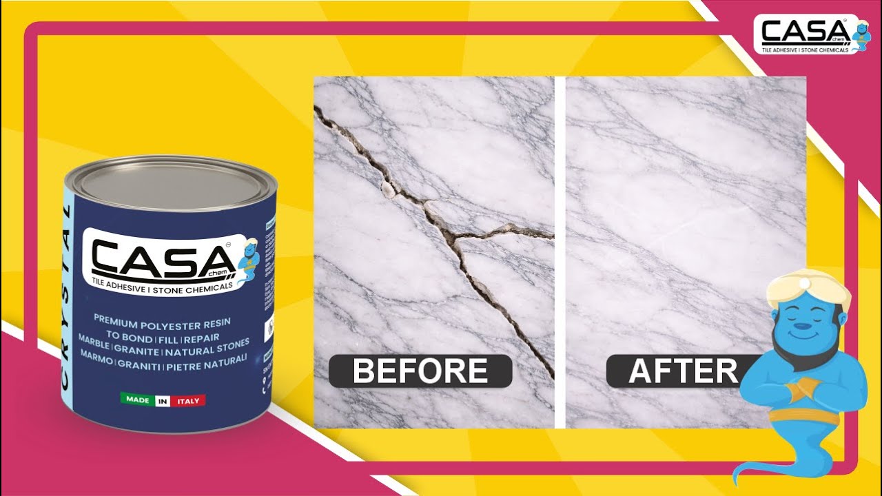 CASA CHEM-CRYSTAL SOLID - Stone Mastic-Joint/Crack Filler for Marble & Granite Repair & Installation