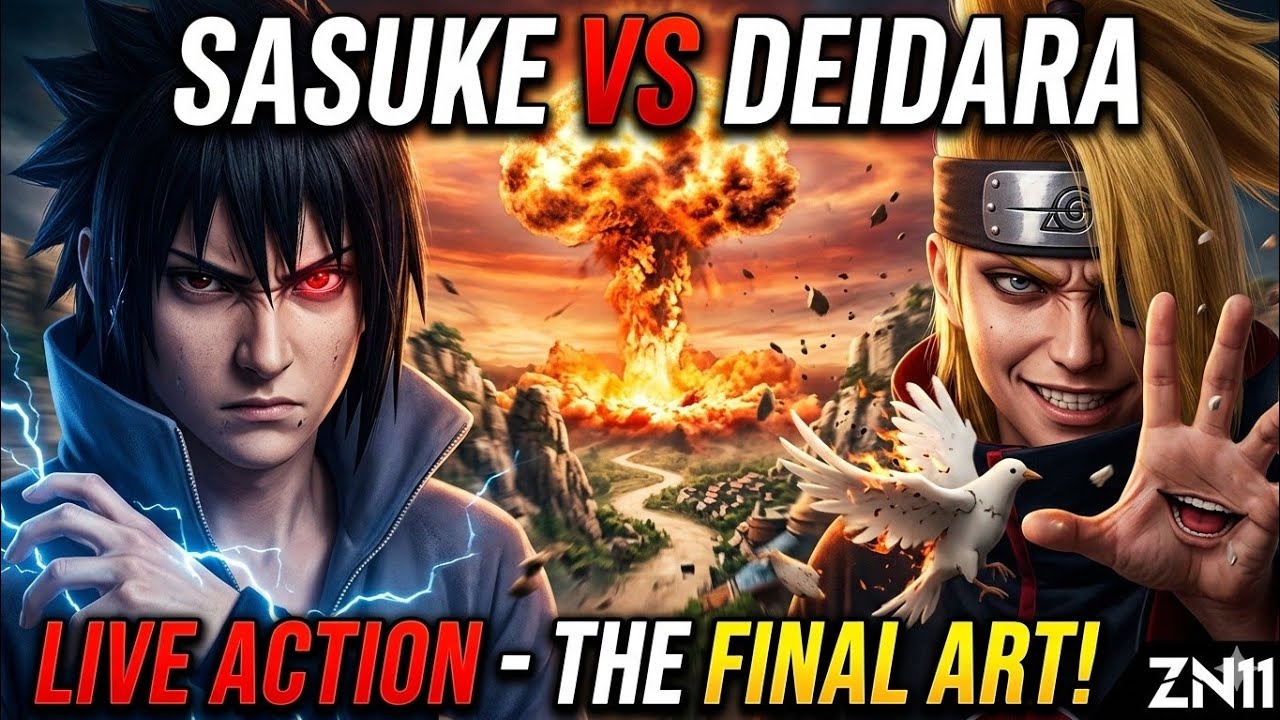 SASUKE VS DEIDARA LIVE ACTION - Pertarungan Mata Sharingan vs Bom C0
