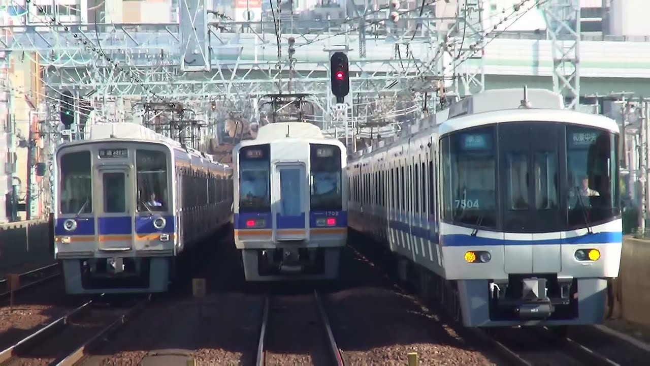 次々と電車が来る南海新今宮駅の平日朝ラッシュ　6時50分過ぎ～8時40分頃まで