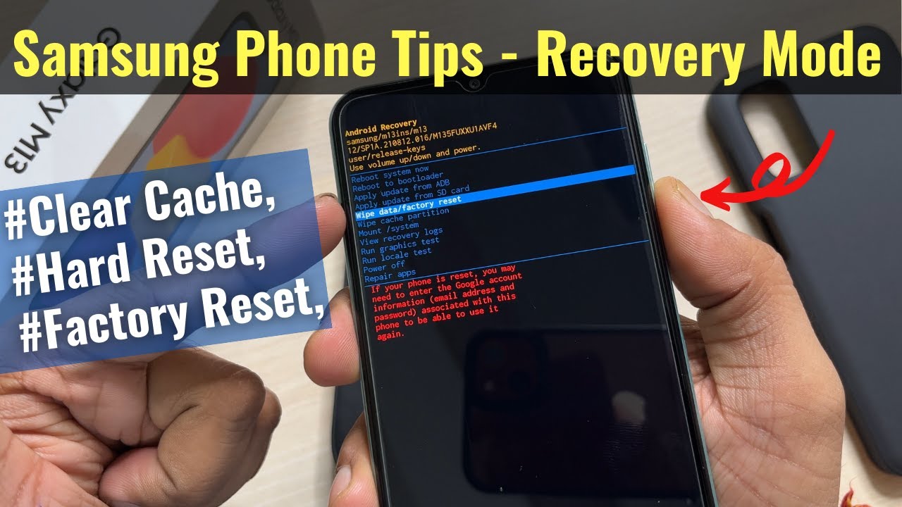 Samsung Galaxy M13 - Recovery Mode, Clear Cache Memory, Factory Reset/Hard Reset  in Hindi