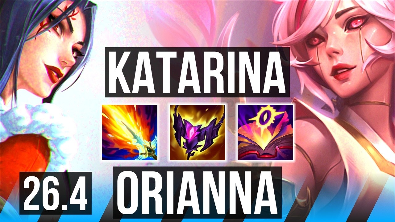 KATARINA vs ORIANNA (MID) | Good KDA: 24/1/4 | KR Master | 26.4