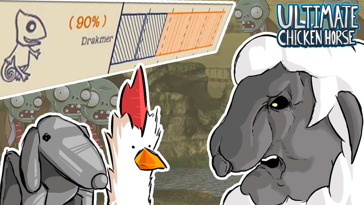 Ultimate Chicken Horse 5 players Pero hay Demasiados MODIFICADORES