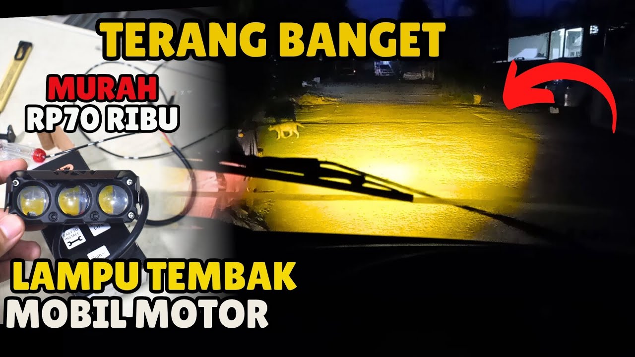 Lampu Tembak Mini 3 Mata 35 Watt | Solusi Murah Biar Jalan Malam Terang Banget!
