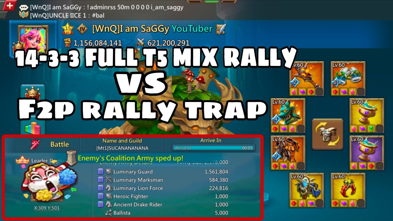 LORDS MOBILE:- SMARTES RALLY TRAP EVER 🗿 VS FULL T5 MIX RALLY! BURN OR CAP? #lordsmobile #rallytrap