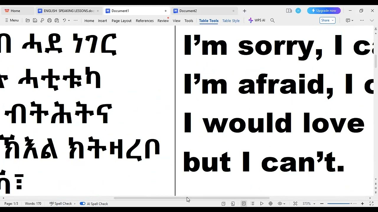 SPEAKING PHRASES IN DIFFERENT SITUATIONS-ኣብ ዝተፈላለየ ኣጋጣሚታት ንጥቀመሎም ሓረጋትን ምሉእ ሓሳባትን