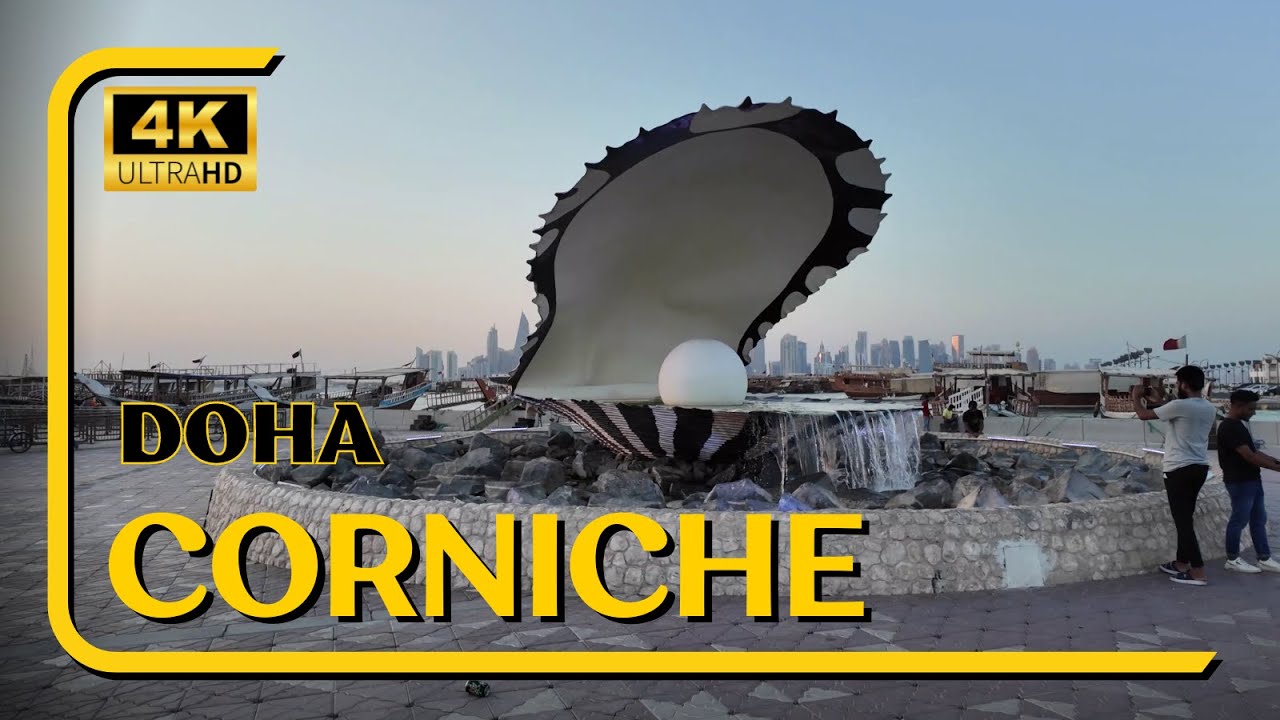 [4K] Exploring Corniche Doha, Qatar | 6km Scenic Walking Tour