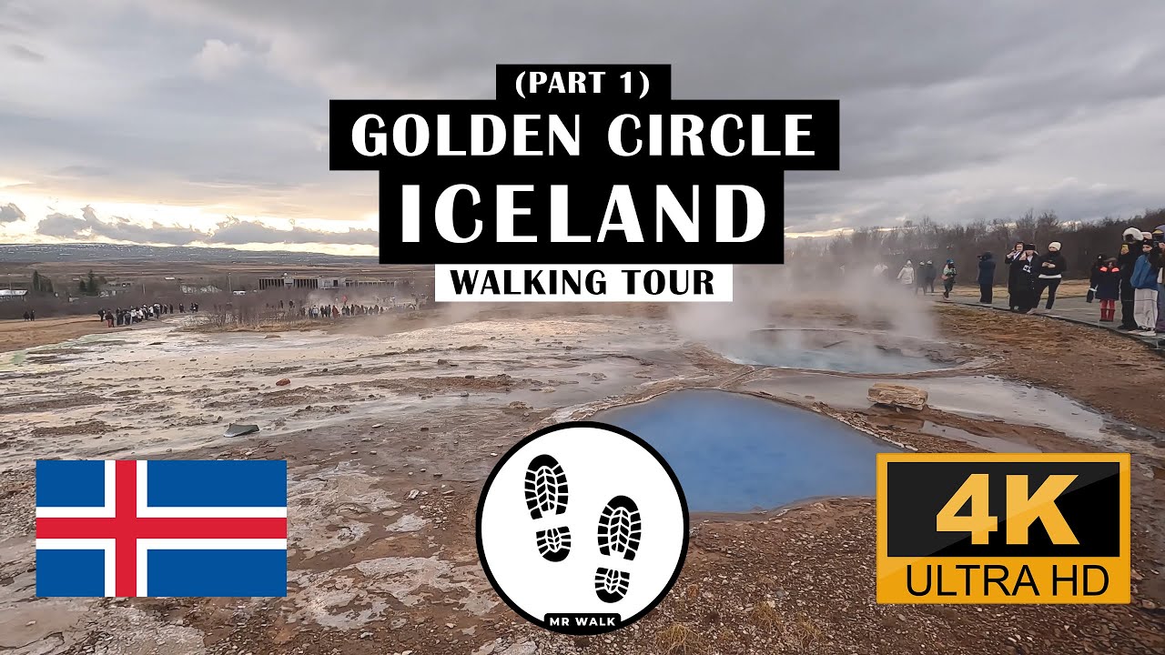 Iceland Golden Circle Walking Tour (Part 1) | Thingvellir National Park, Exploding Geysir 🇮🇸