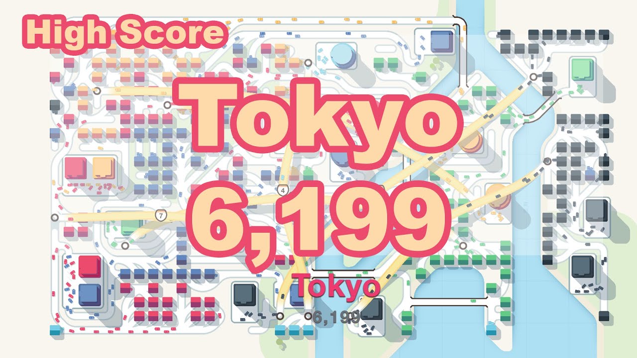 Apple Arcade Mini Motorways - 6199 high score Tokyo #MiniMotorways