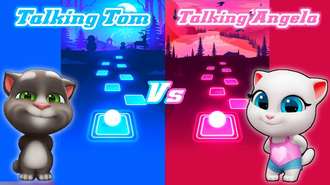 Talking Tom Vs Talking Angela - Tiles Hop EDM Rush